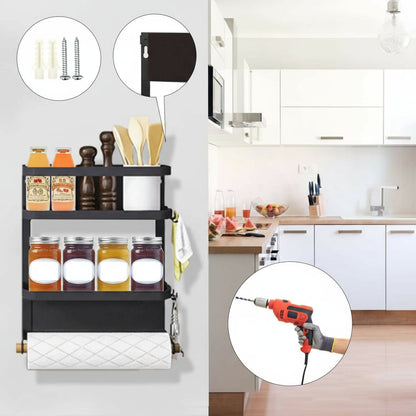 Magnetisches Kühlschrank-Gewürzregal mit Papiertuchhalter – Oryden