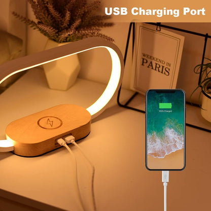 Kabellampe mit Wireless Charging und Uhr – Lumora