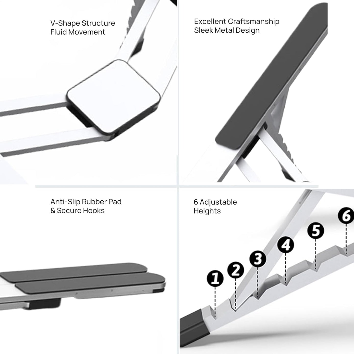 Verstellbarer Laptopständer – Faltbare Kühlhalterung für Notebooks für Büro und Reisen – Orvane