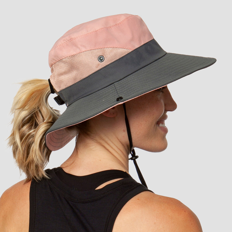Atmungsaktiver UV-Schutz Damen Sonnenhut Faltbar mit Pferdeschwanzöffnung – Liane (Buy 1, Get 1 GRATIS)