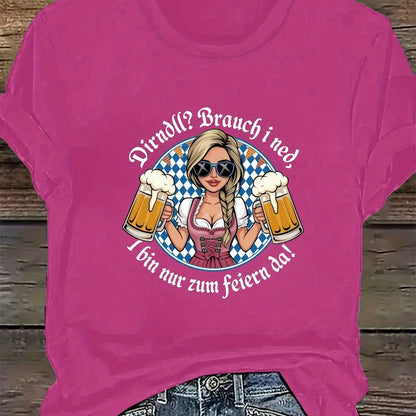 Damen Plus Size Kurzarm T-Shirt – Liesl Oktoberfest 2026