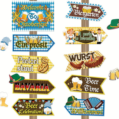 Oktoberfest Party-Dekoschilder 3 Sets (je 10 Stück) – WiesnSchilderSet Oktoberfest 2026