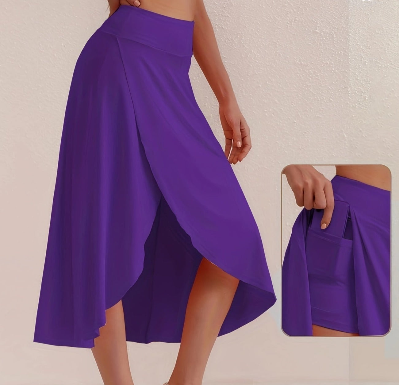 Herbstlich sportlicher Rock mit hoher Taille und asymmetrischem Schnitt – Alexia