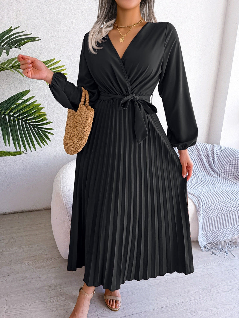 Elegantes Maxikleid mit Wickeloptik – Celina Herbstzauber Edition