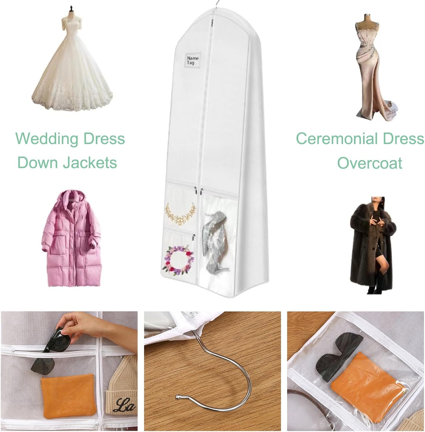 Brautkleid-Aufbewahrungsset in voller Länge – Staubdichte Brautkleid-Hülle (2 zum Preis von 1)
