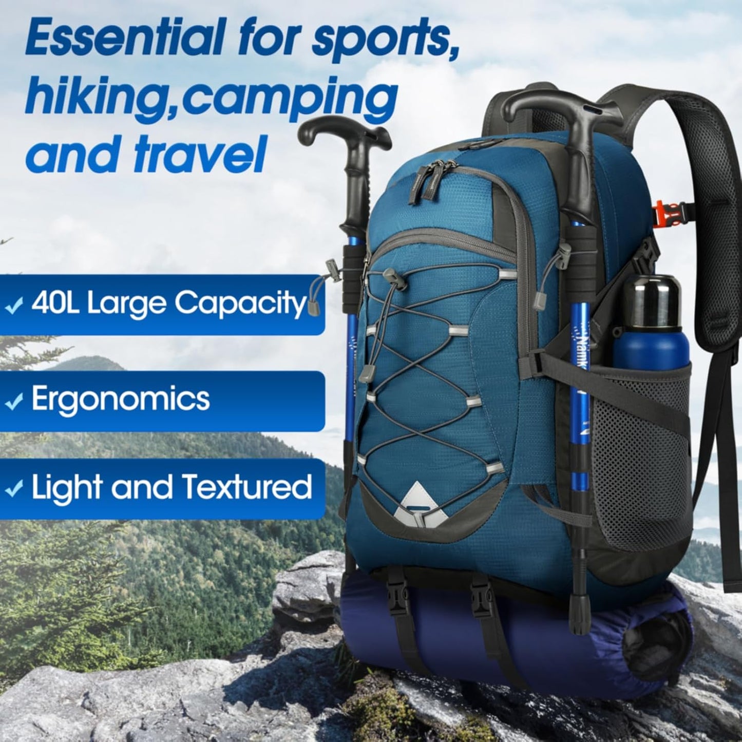 40L Wasserdichter Wander- und Campingrucksack – Leicht & Faltbar – 2 zum Preis von 1