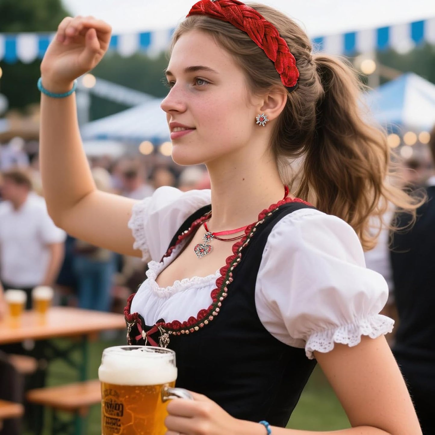 Edelweiß Schmuckset mit Perlen – TrachtenZauber Oktoberfest 2026