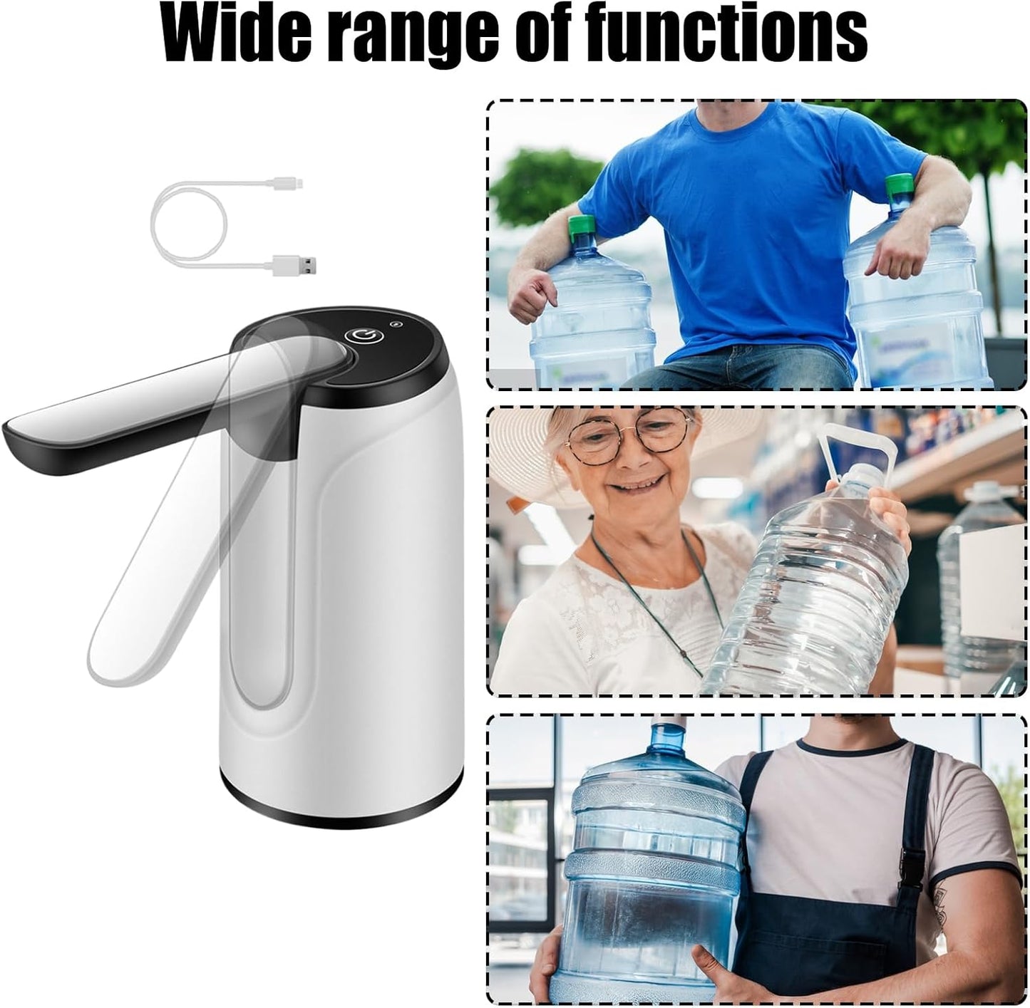 Tragbarer USB-aufladbarer Wasserspender – Hydravo (1+1 GRATIS)