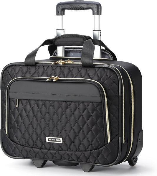 15,6" Rollkoffer für Laptop mit Mehreren Fächern & Flugzeugzugelassene Abmessungen