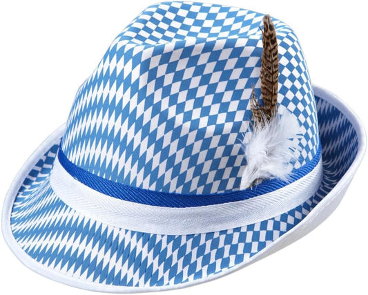 Trachtenhut im Rautenmuster mit Feder – BayernStyle Oktoberfest 2026