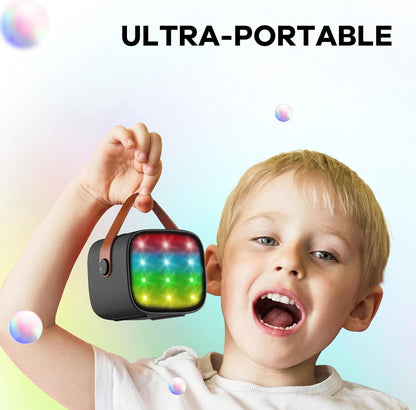Tragbare Mini-Karaoke-Maschine mit Bluetooth-Lautsprecher und 2 kabellosen Mikrofonen – Veylo