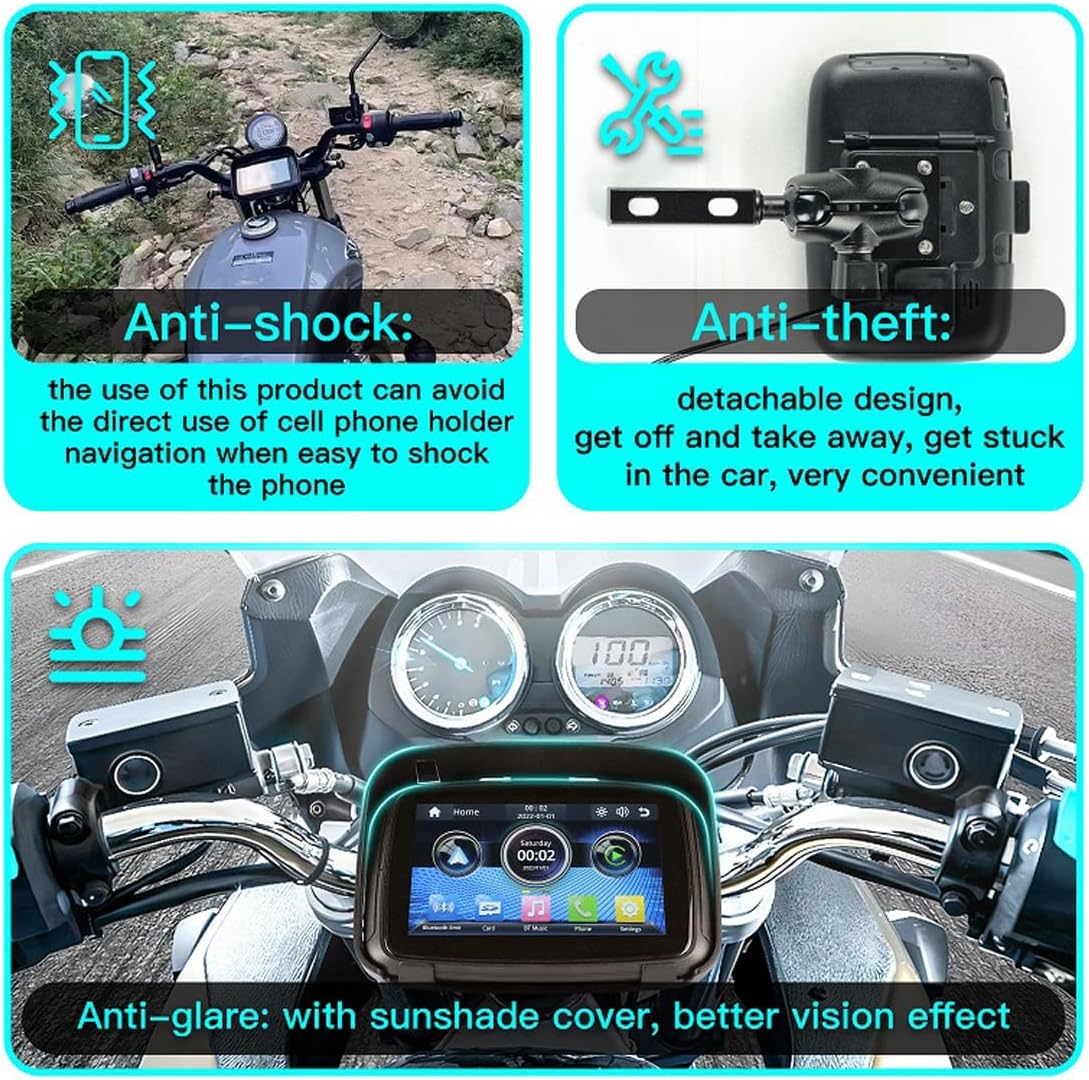 Tragbarer Motorradmonitor mit 5" (12,7 cm) IPS-Bildschirm – RideMate