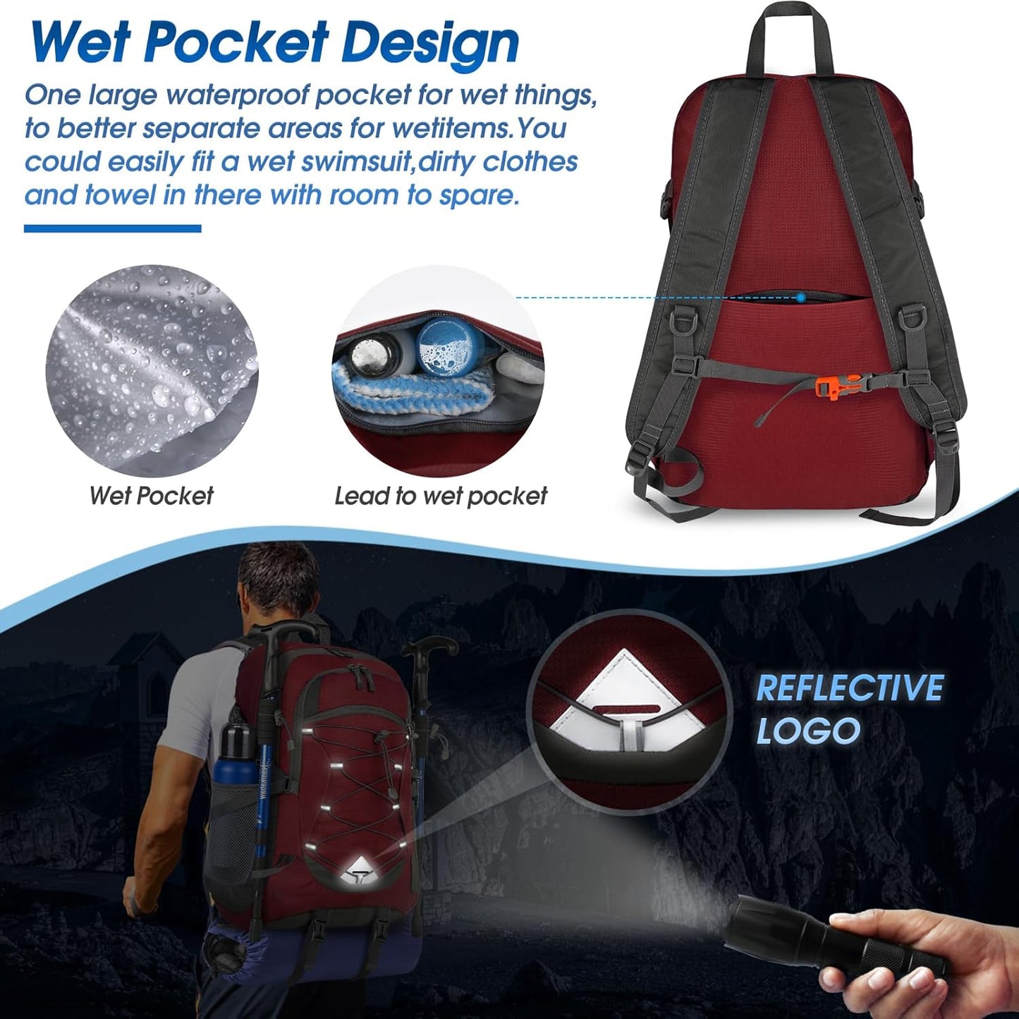 40L Wasserdichter Wander- und Campingrucksack – Leicht & Faltbar – 2 zum Preis von 1