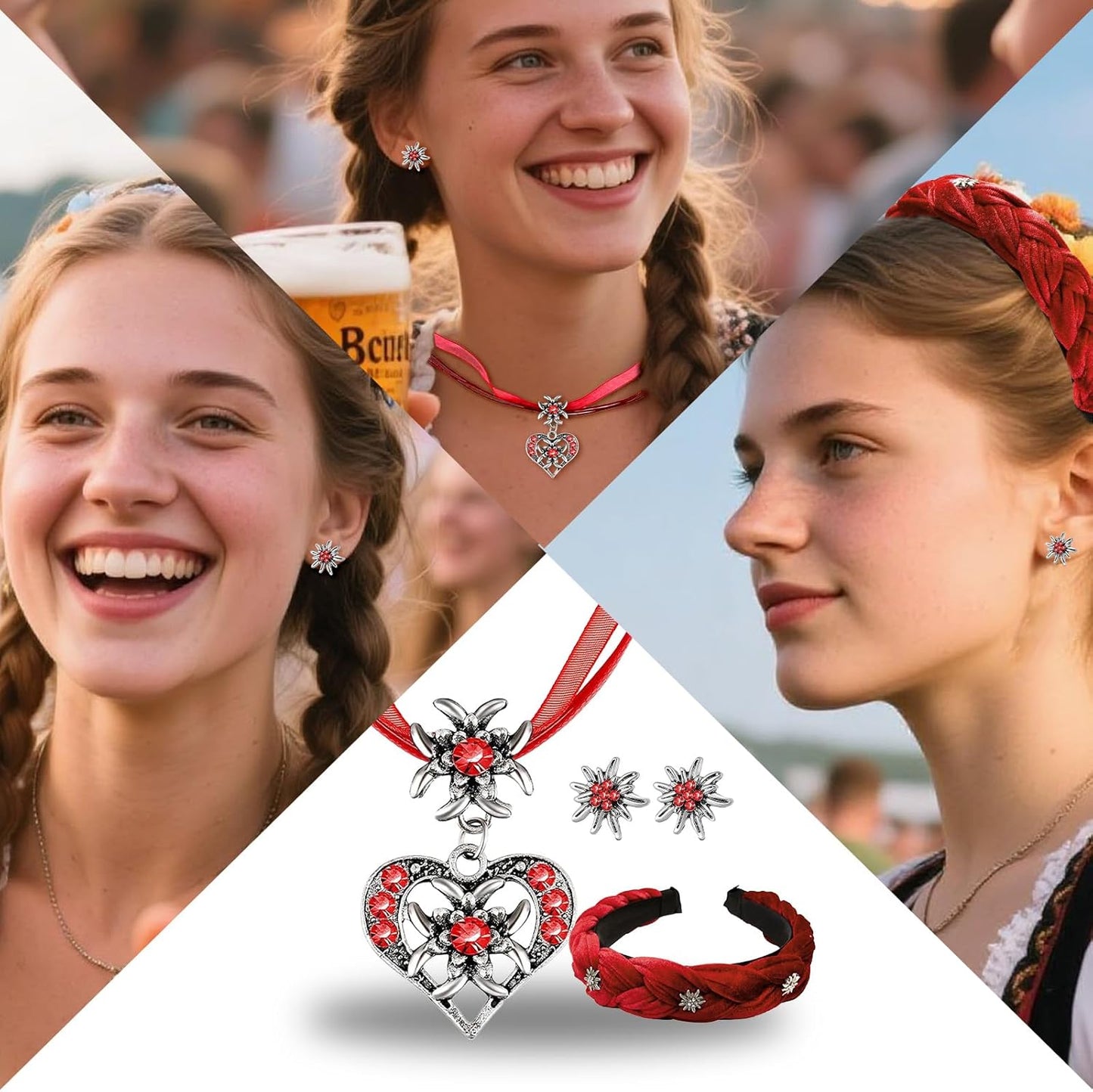 Edelweiß Schmuckset mit Perlen – TrachtenZauber Oktoberfest 2026