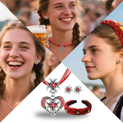 Edelweiß Schmuckset mit Perlen – TrachtenZauber Oktoberfest 2026