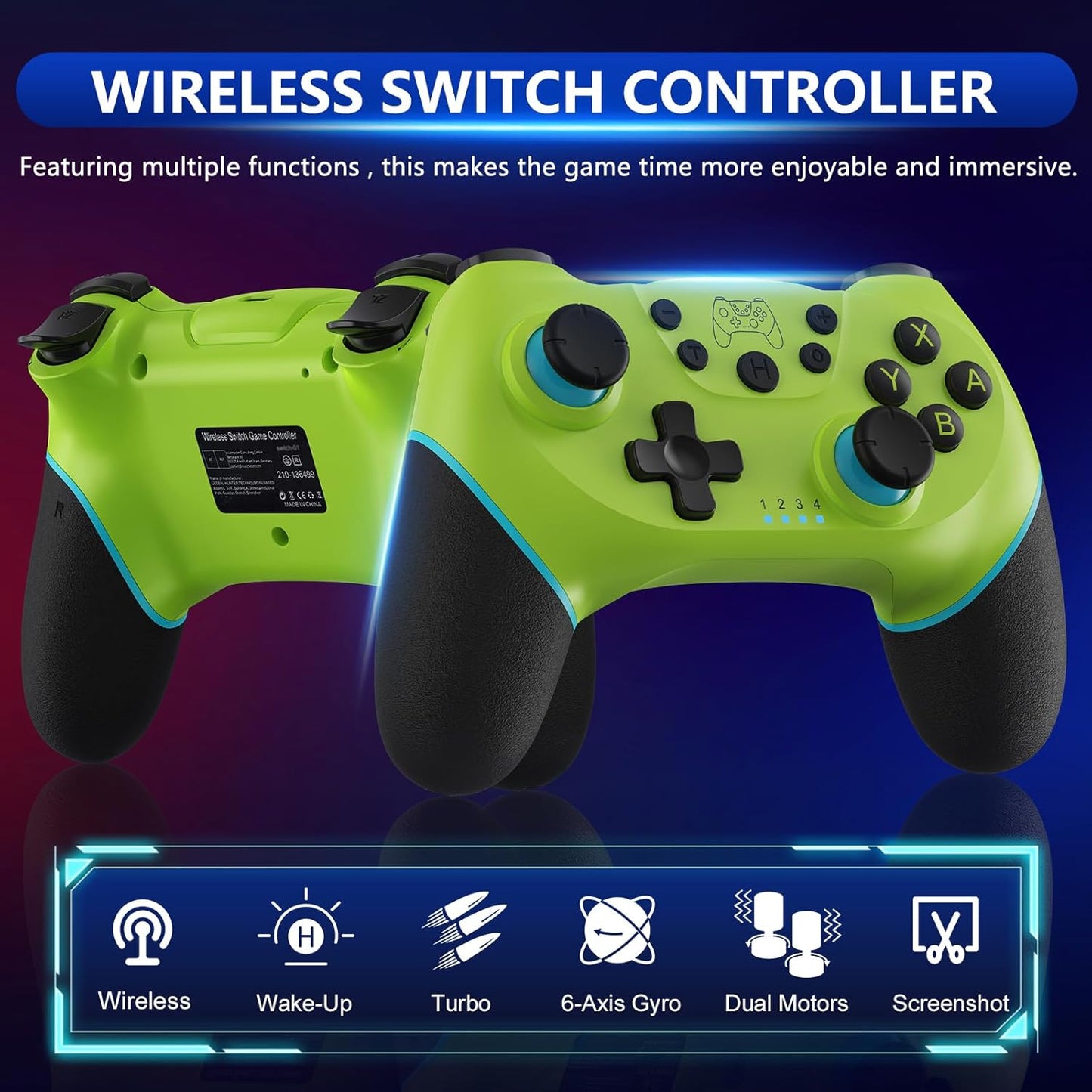 Wireless Switch Controller mit Hall-Effekt Joysticks und Turbo-Funktion – Nexora