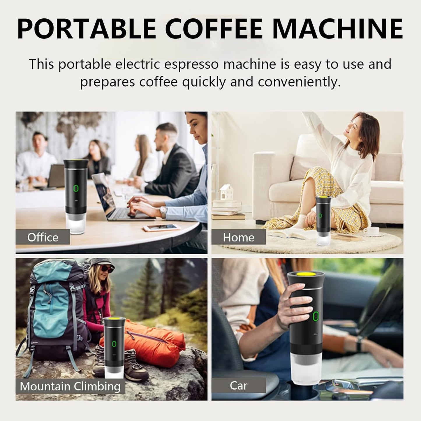 Tragbarer 3-in-1 Espresso-Kaffeemaker mit wiederaufladbarem Akku – Raverno