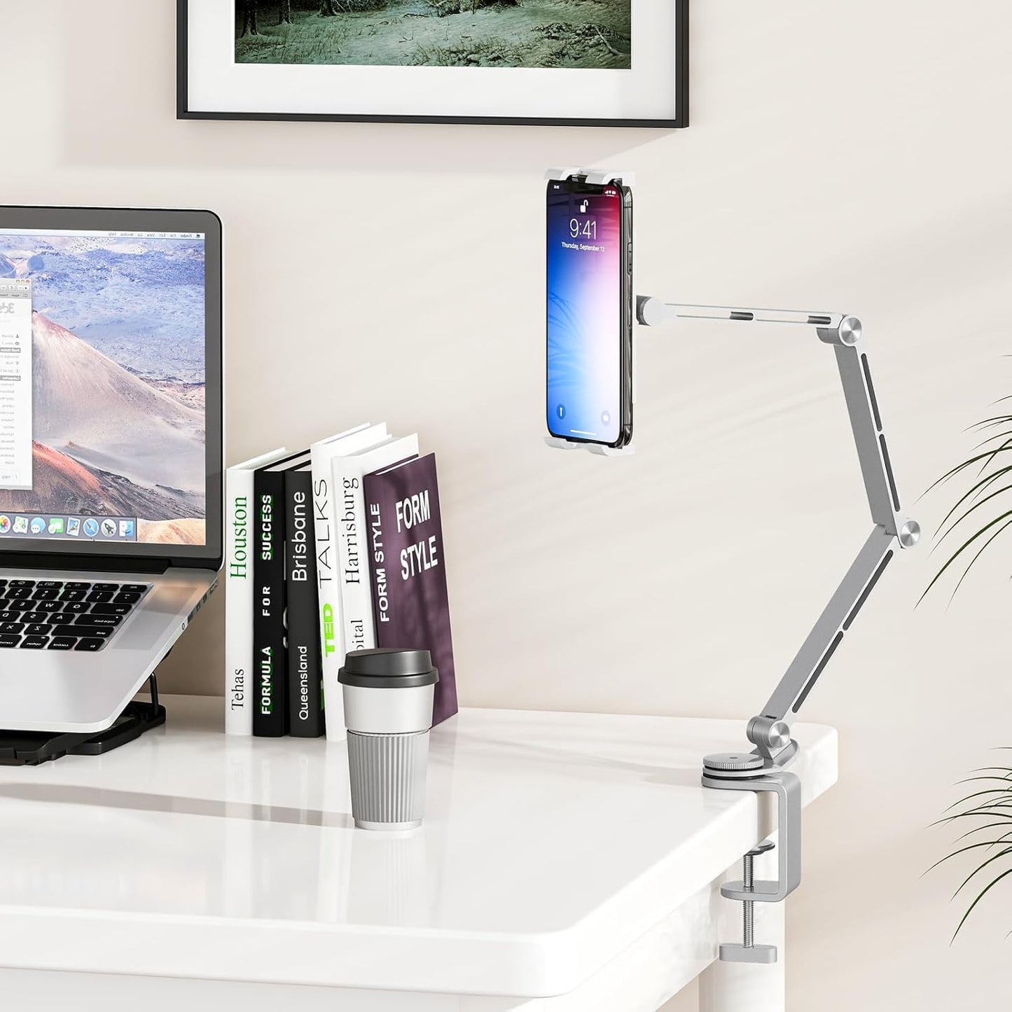 Verstellbarer Aluminium-Tablet-Ständer mit 360°-Drehung – Movaro