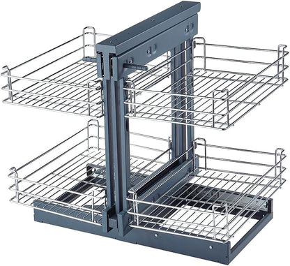 Robuster Kohlenstoffstahl Blind-Eckschrank Ausziehbares Regal – Zevora