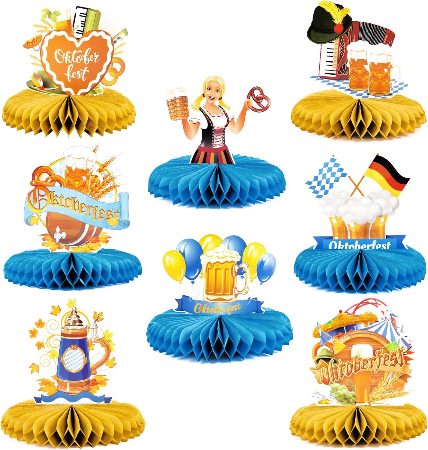 Waben-Tischdeko im 3er-Set – FestFreude Oktoberfest 2026
