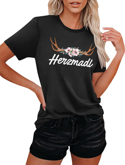 Damen Kurzarm Herzmadl T-Shirt – Lena Oktoberfest 2026