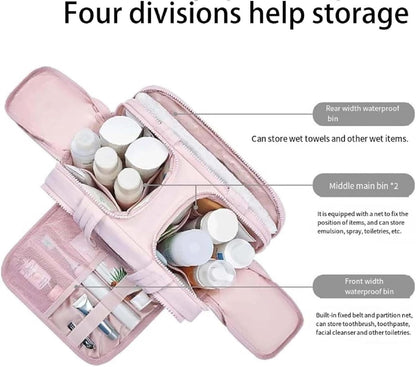 Reise-Kosmetiktasche – Große wasserdichte Kulturbeutel- und Make-up-Organizer (4-in-1) – Selvane