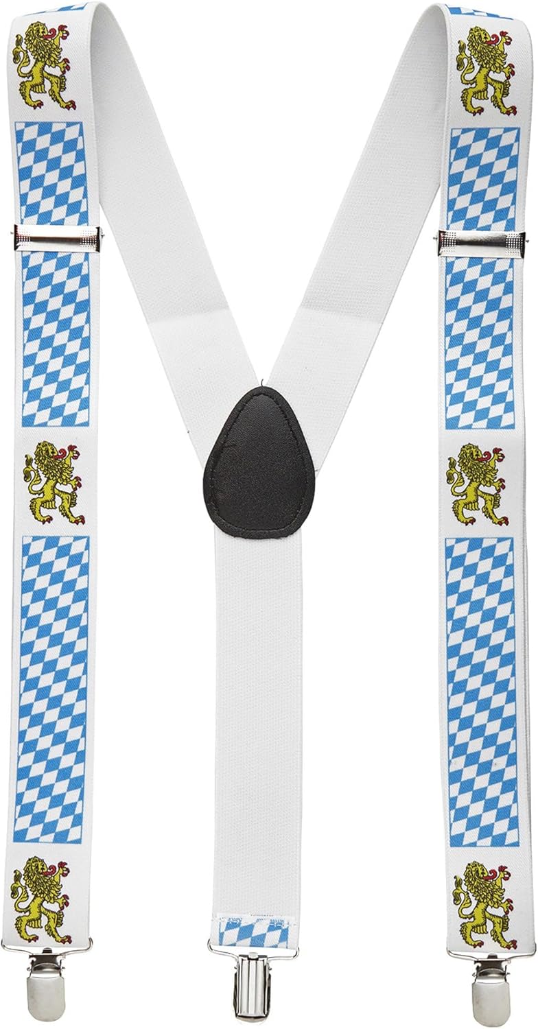 Trachten-Hosenträger mit Rautenmuster & Löwenmotiv – BayernPride Oktoberfest 2026