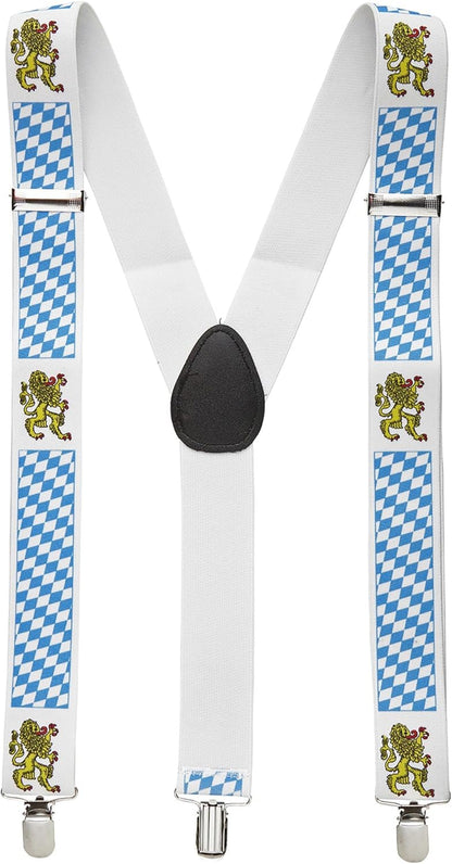 Trachten-Hosenträger mit Rautenmuster & Löwenmotiv – BayernPride Oktoberfest 2026