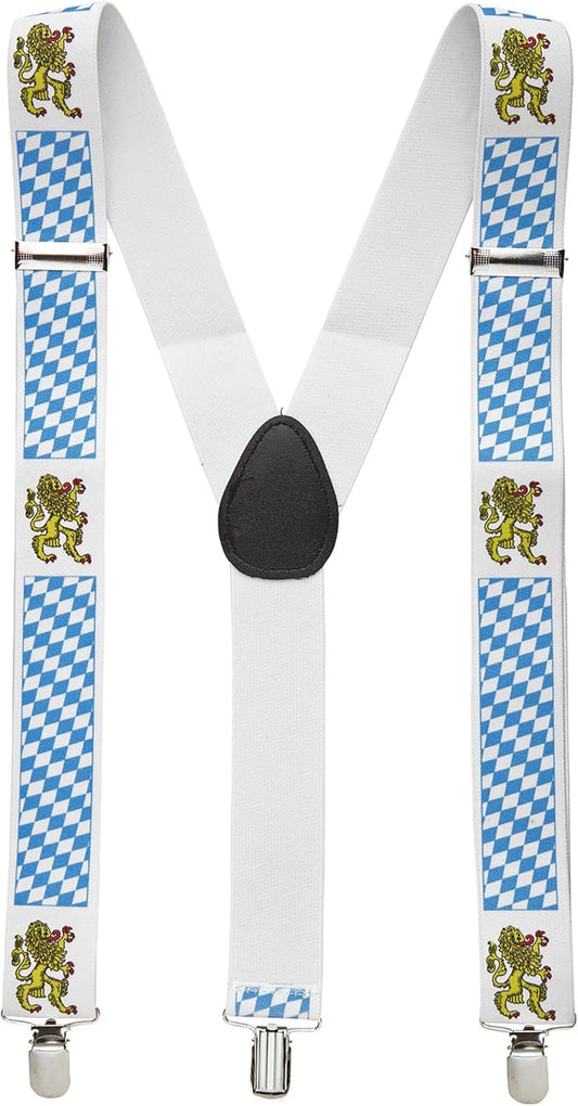 Trachten-Hosenträger mit Rautenmuster & Löwenmotiv – BayernPride Oktoberfest 2026