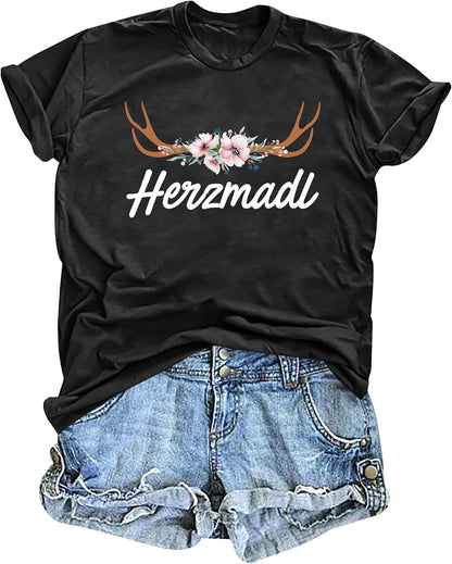 Damen Kurzarm Herzmadl T-Shirt – Lena Oktoberfest 2026