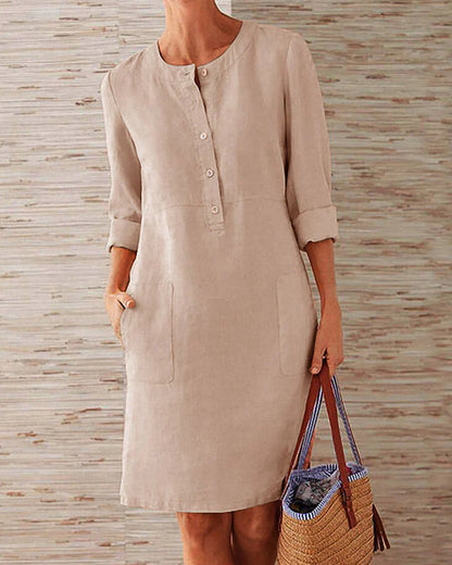 Elegantes Herbstkleid mit Knopfleiste – Allegra