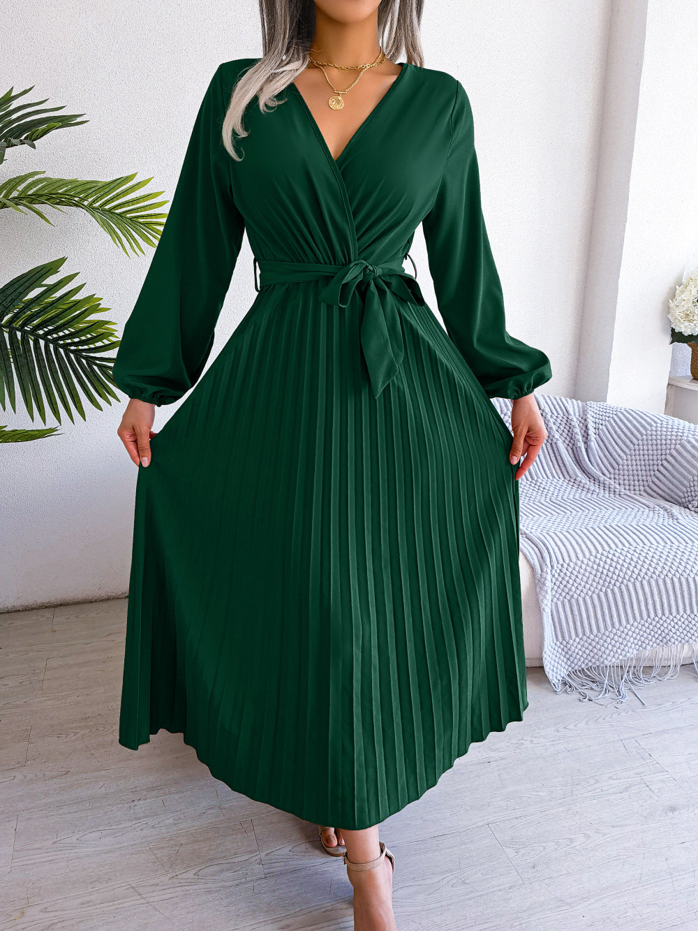 Elegantes Maxikleid mit Wickeloptik – Celina Herbstzauber Edition