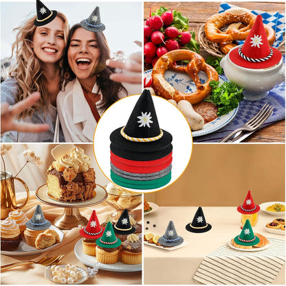 Mini-Trachtenhüte aus Filz im 12er-Set bunt – EdelweißGaudi Oktoberfest 2026