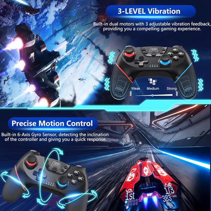Wireless Switch Controller mit Hall-Effekt Joysticks und Turbo-Funktion – Nexora