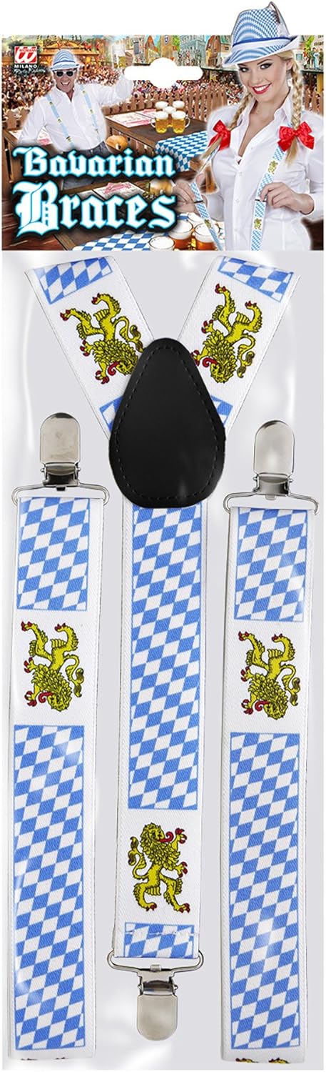 Trachten-Hosenträger mit Rautenmuster & Löwenmotiv – BayernPride Oktoberfest 2026