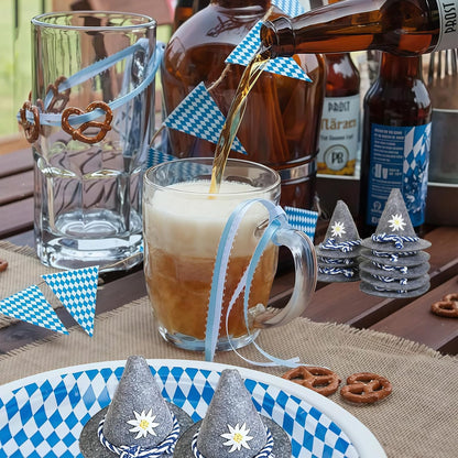 Mini-Trachtenhüte aus Filz im 12er-Set – EdelweißMini Oktoberfest 2026