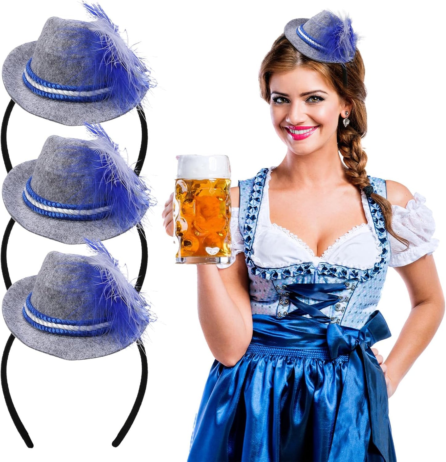 Mini-Trachtenhüte im 3er-Set – WiesnCharme Oktoberfest 2026