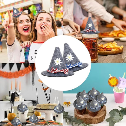 Mini-Trachtenhüte aus Filz im 12er-Set – EdelweißMini Oktoberfest 2026