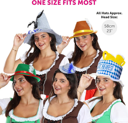 Trachtenhüte im 5er-Set bunt – GaudiMix Oktoberfest 2026