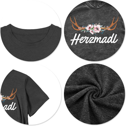 Damen Kurzarm Herzmadl T-Shirt – Lena Oktoberfest 2026