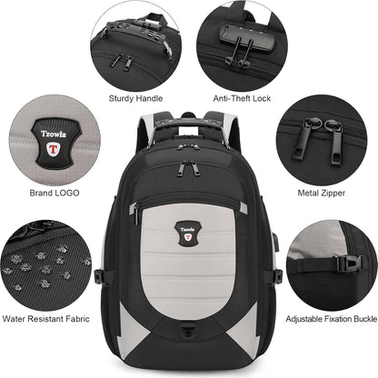 Wasserdichter Anti-Diebstahl Laptop- & Reiserucksack mit USB-Anschluss – 17,3"