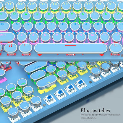 87-Tasten Mechanische Gaming-Tastatur RGB Hinterbeleuchtet Blaue Schalter