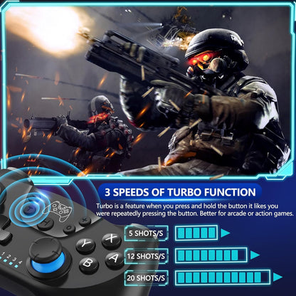 Wireless Switch Controller mit Hall-Effekt Joysticks und Turbo-Funktion – Nexora