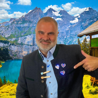 LED Lebkuchenherz Pins (4er-Set) – HerzGaudi Oktoberfest 2026