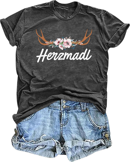 Damen Kurzarm Herzmadl T-Shirt – Lena Oktoberfest 2026