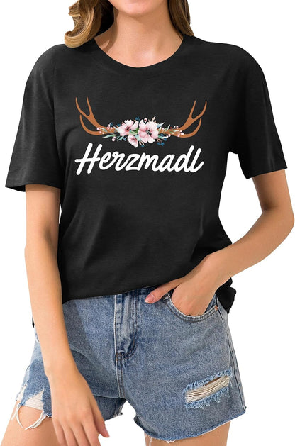 Damen Kurzarm Herzmadl T-Shirt – Lena Oktoberfest 2026