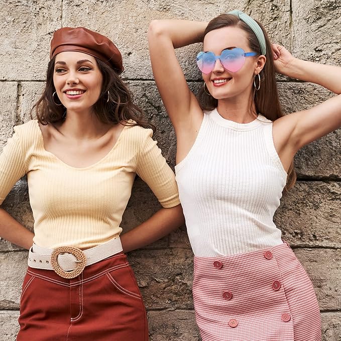 Trendige Herz-Sonnenbrille ohne Rahmen in Transparent-Optik - HerzBlitz