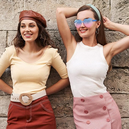 Trendige Herz-Sonnenbrille ohne Rahmen in Transparent-Optik - HerzBlitz