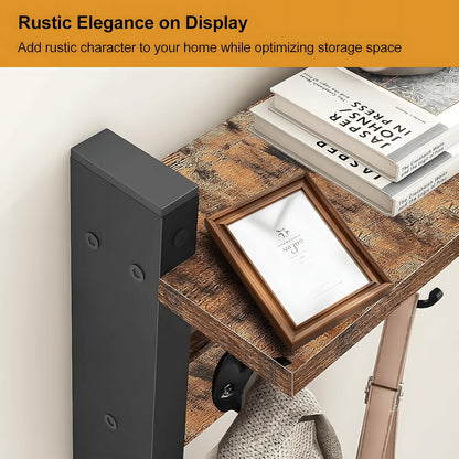 Wandgarderobe mit Regal und 5 Metallhaken – Ravora