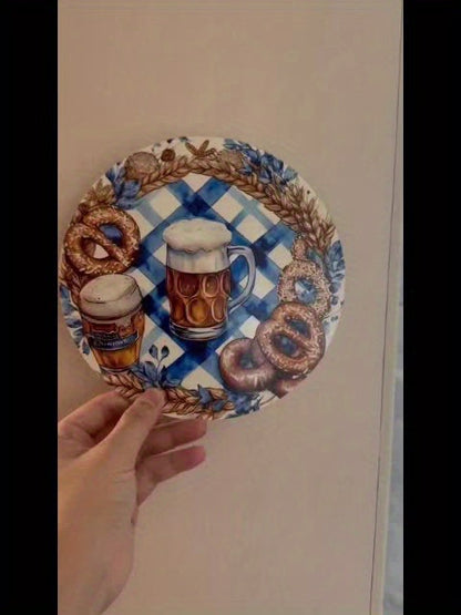 4 Stück runde Holz-Platzsets mit Oktoberfest-Motiven – BreznPlatzSet Oktoberfest 2026